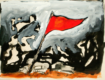 Fahne, 1988, Mischtechnik, 24 x 32 cm.jpg