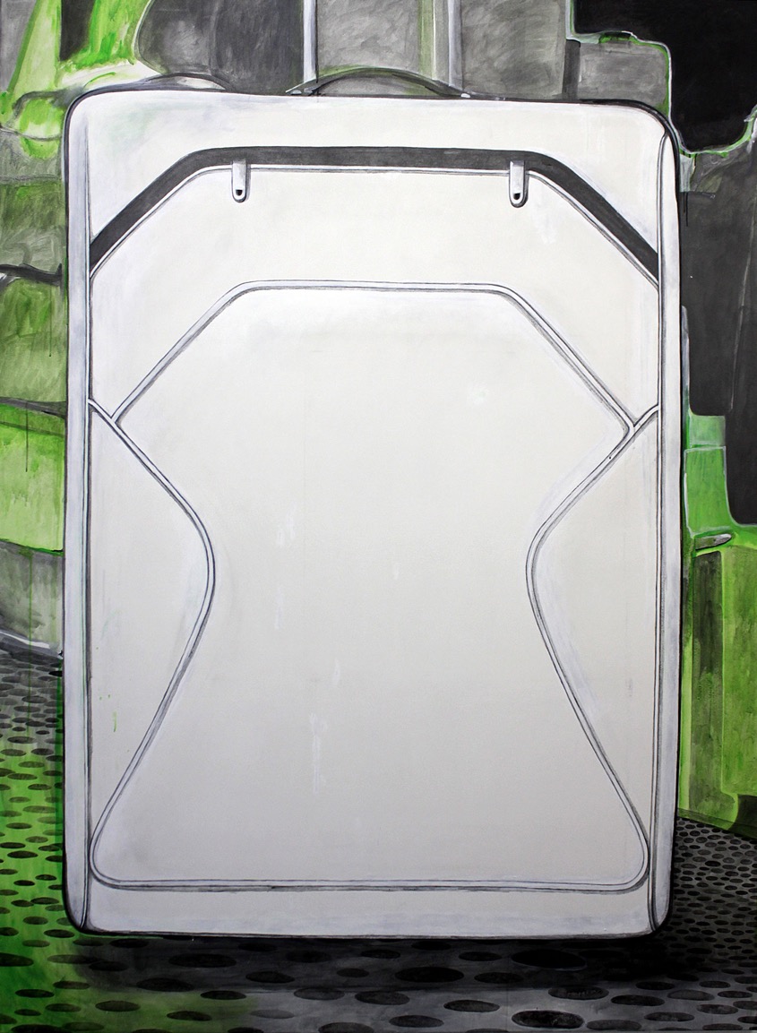 Großer Trolley, 2007, Acryl auf Nessel, 230 x 170 cm